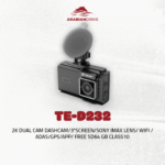 TE-D232 تيكار داش كام 2K كاميرتين مع تتبع WIFI تصوير 24ساعة