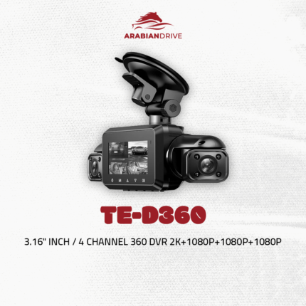 TE-D360 تيكار داش كام 3.16 انش 4 كامﻴﺮات 360 درجة كاميرا أمامية 2K ومع رؤية ليلية واضحة