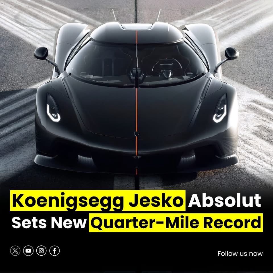 كوينجسيج Jesko Absolut تحطم رقمًا قياسيًا جديدًا في الربع ميل